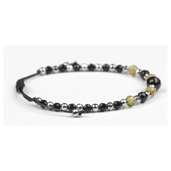 Bransoletka czarny TURMALIN CHRYZOLIT OLIWIN PERIDOT PERYDOT HEMATYT